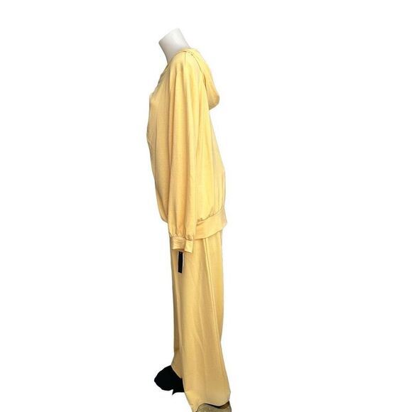 NATORIOUS by Natori Yellow French Terry 2 Piece Zip up Hoodie and Pant Set NEW - Picture 4 of 11